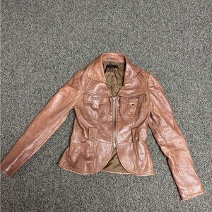 Brown rk Leather Jacket for Women